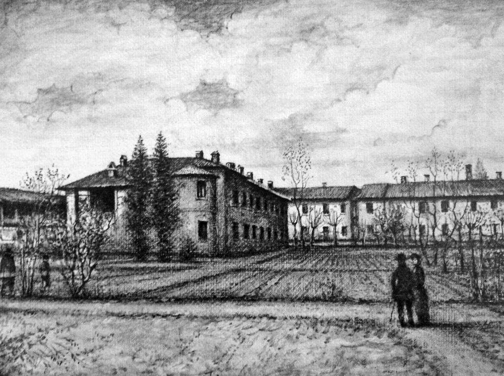 Dipinto della chiesetta di SS. Pietro e Paolo nei primi dell'Ottocento